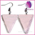 Wholesale natural rose quartz crystal and triangle shaped earringsshaped personalized earrings